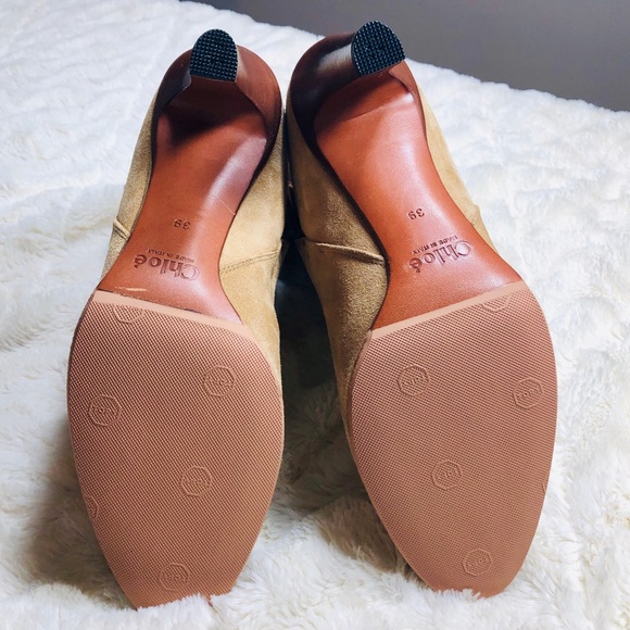 π₯HPπ₯NWOT! Chloe Fold Over Suede Ankle Boots - Picture 7 of 8